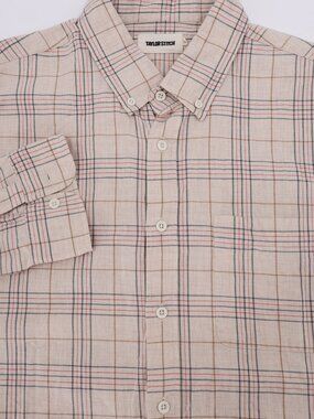 Taylor Stitch Shirt mens 44 jack Button Up Plaid Long Sleeve Organic Cotton